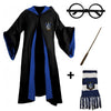 Fantasia Harry Potter Corvinal – Capa Hogwarts com Varinha, Cachecol e Óculos