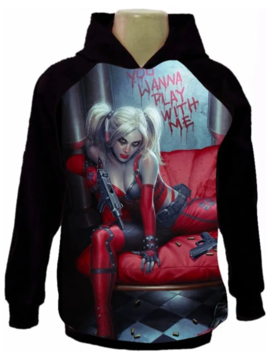 Blusa de 2024 moletom da arlequina