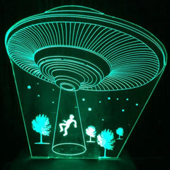 Luminária LED 3D Abdução Disco Voador - Planeta