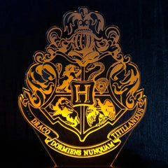 Luminária LED 3D Casas Hogwarts - Harry Potter
