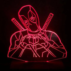 Luminária LED 3D Deadpool - Marvel