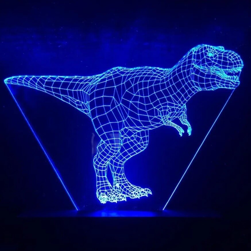 Luminária LED 3D Espinossauro - Dinossauro – WGs Geek