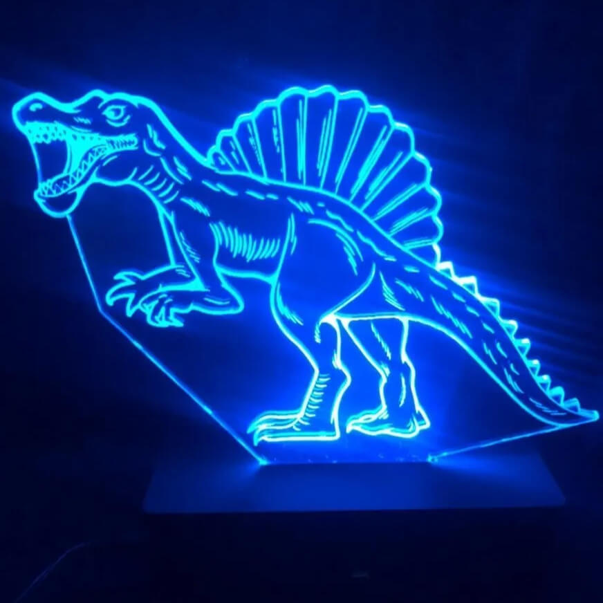 Luminária LED 3D Espinossauro - Dinossauro – WGs Geek