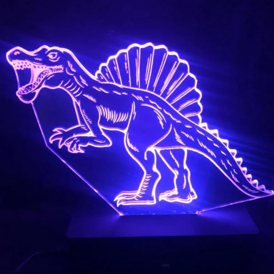 Luminária LED 3D Espinossauro - Dinossauro – WGs Geek