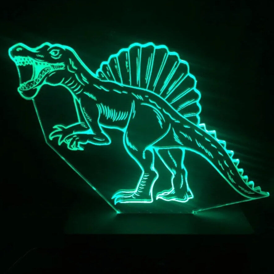 Luminária LED 3D Espinossauro - Dinossauro – WGs Geek