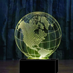 Luminária LED 3D Globo Mapa Mundi - Planeta