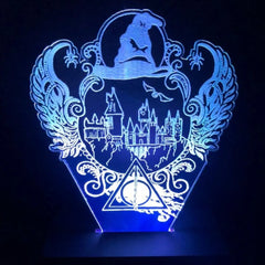 Luminária LED 3D Hogwarts - Harry Potter