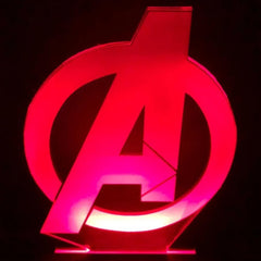 Luminária LED 3D Logo Vingadores Avengers - Marvel