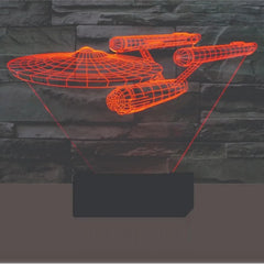 Luminária LED 3D Nave Enterprise - Star Wars