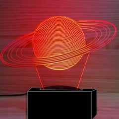 Luminária LED 3D Planeta Saturno