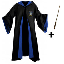 Carregar imagem no visualizador da galeria, Fantasia Harry Potter Corvinal – Capa Hogwarts com Varinha, Cachecol e Óculos

