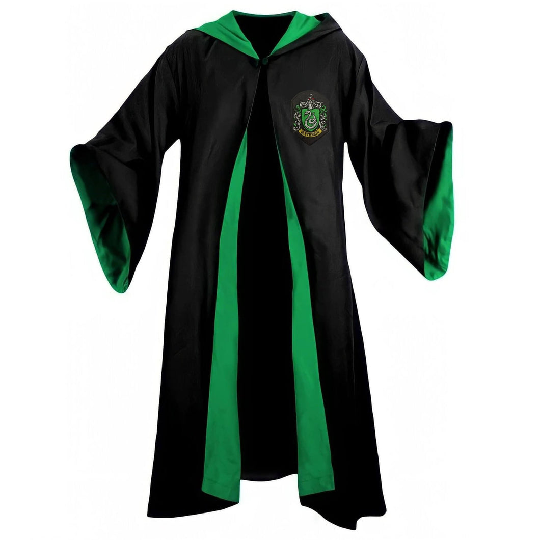 Fantasia Harry Potter Sonserina – Capa Hogwarts com Varinha, Cachecol e Óculos