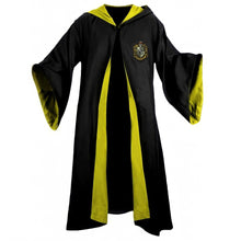 Carregar imagem no visualizador da galeria, Capa Lufa-Lufa Harry Potter com capuz e brasão bordado, vista frontal
