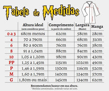 Carregar imagem no visualizador da galeria, Tabela de medidas da capa Sonserina Harry Potter WGs Geek

