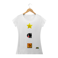 Camiseta Simbolos Super Mario (Baby Look)