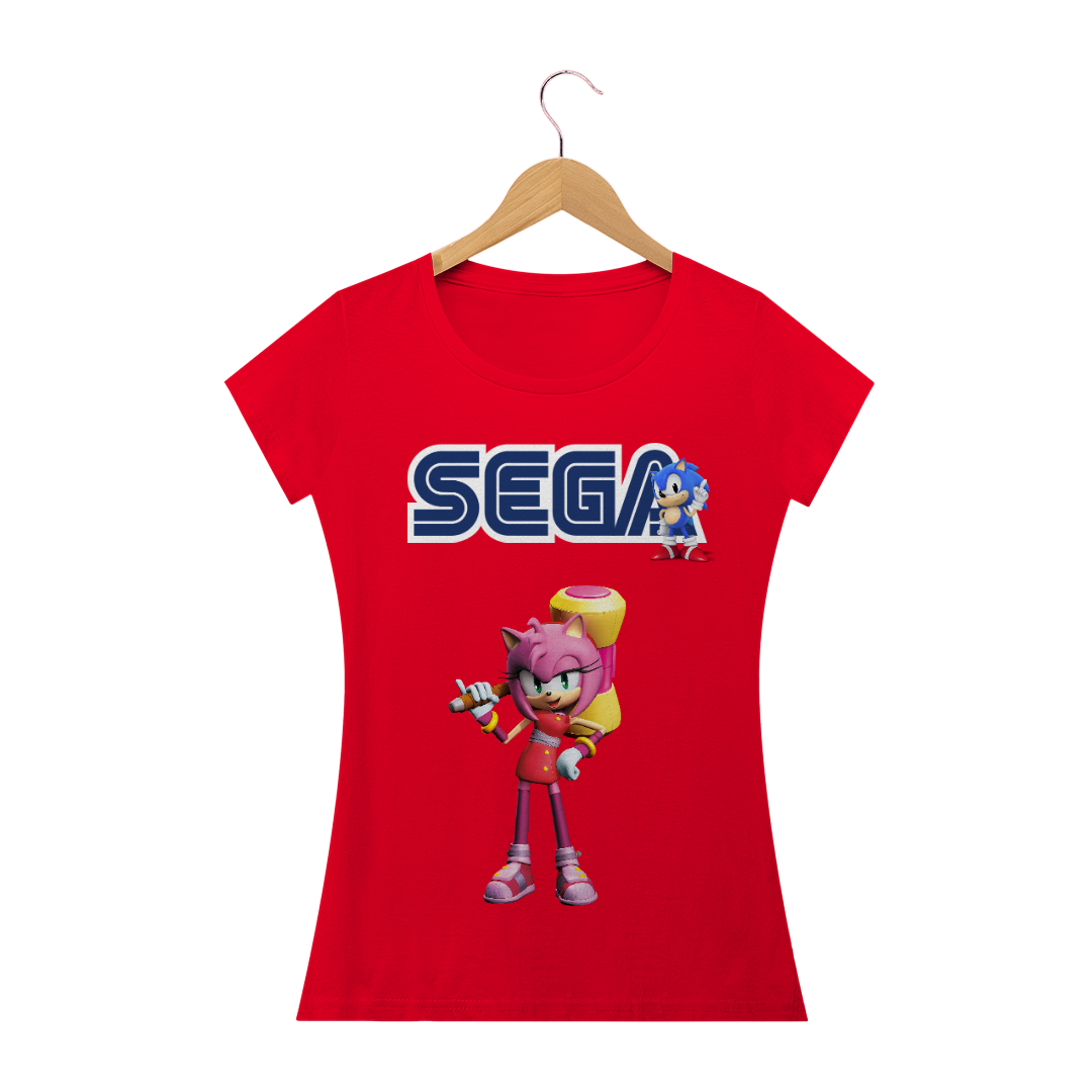 Camiseta Amy Rose Sonic Baby Look
